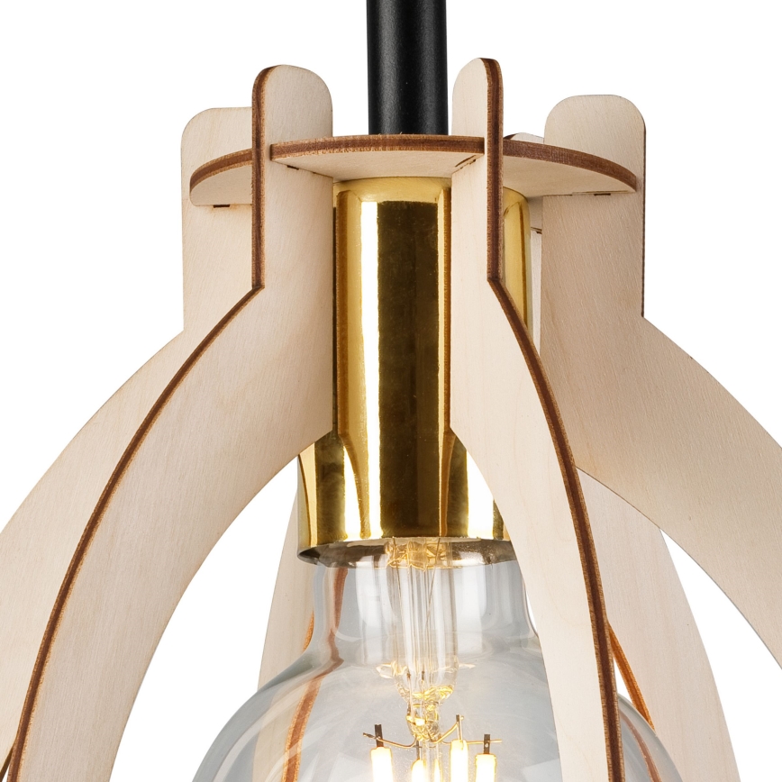 Πλαφονιέρα οροφής LANDO 1xE27/15W/230V διάμετρος 21 cm οξιά
