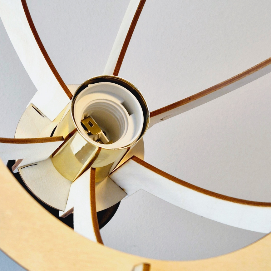 Πλαφονιέρα οροφής LANDO 1xE27/15W/230V διάμετρος 21 cm οξιά