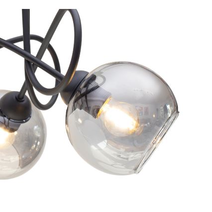Πλαφονιέρα οροφής LATIL 5xE27/60W/230V μαύρο