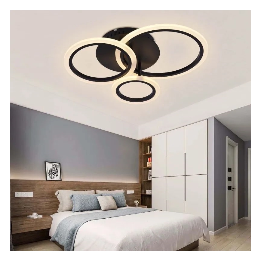 Πλαφονιέρα οροφής LED ντιμαριζόμενη LED/40W/230V 3000-6500K μαύρο + τηλεχειριστήριο