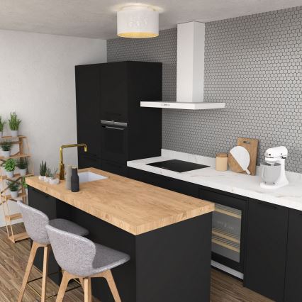 Πλαφονιέρα οροφής  LOFT SHADE 3xE27/60W/230V λευκό/χρυσαφί