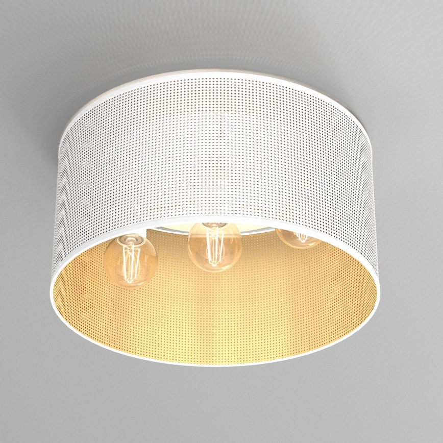 Πλαφονιέρα οροφής  LOFT SHADE 3xE27/60W/230V λευκό/χρυσαφί