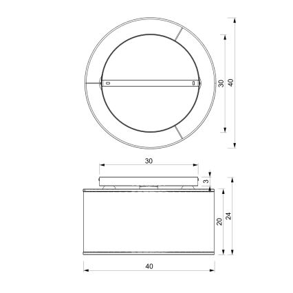 Πλαφονιέρα οροφής  LOFT SHADE 3xE27/60W/230V μαύρο