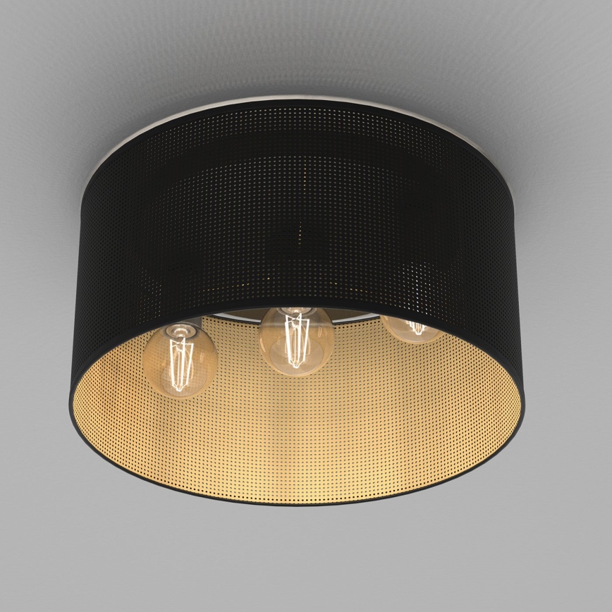 Πλαφονιέρα οροφής  LOFT SHADE 3xE27/60W/230V μαύρο/χρυσαφί