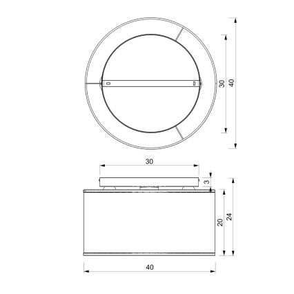Πλαφονιέρα οροφής  LOFT SHADE 3xE27/60W/230V μαύρο/χρυσαφί
