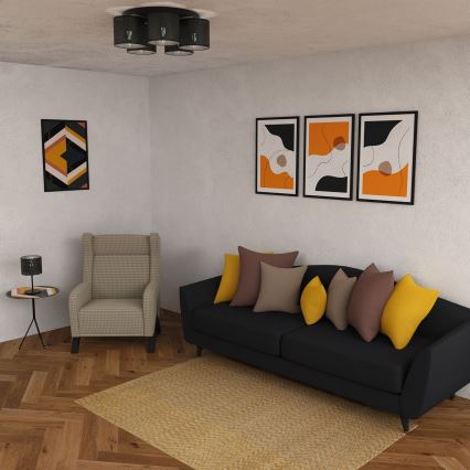 Πλαφονιέρα οροφής  LOFT SHADE 5xE27/60W/230V μαύρο