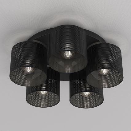 Πλαφονιέρα οροφής  LOFT SHADE 5xE27/60W/230V μαύρο
