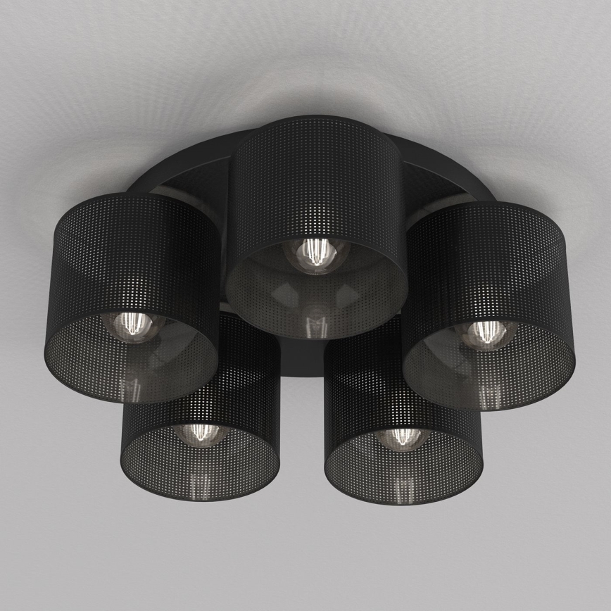 Πλαφονιέρα οροφής  LOFT SHADE 5xE27/60W/230V μαύρο