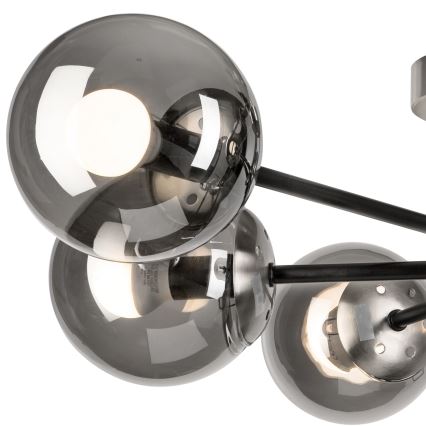 Πλαφονιέρα οροφής MALENA 6xE14/5W/230V ματ χρώμιο/φιμέ