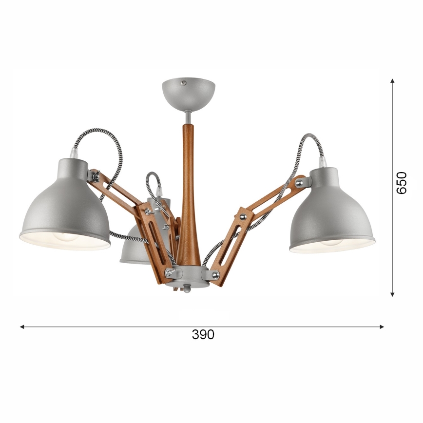 Πλαφονιέρα οροφής MARCELLO 3xE27/60W/230V οξιά - FSC πιστοποιημένο