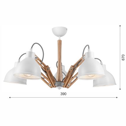 Πλαφονιέρα οροφής MARCELLO 5xE27/60W/230V - FSC πιστοποιημένο