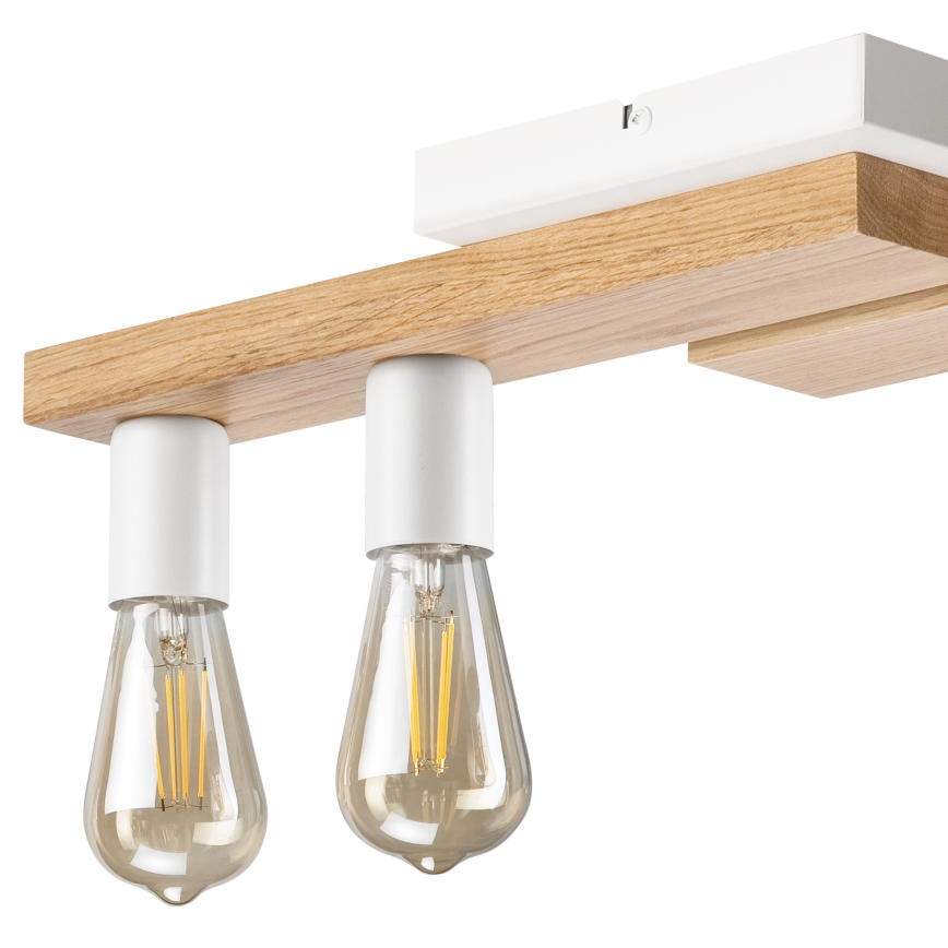 Πλαφονιέρα οροφής MATTE 4xE27/15W/230V λευκό/δρυς