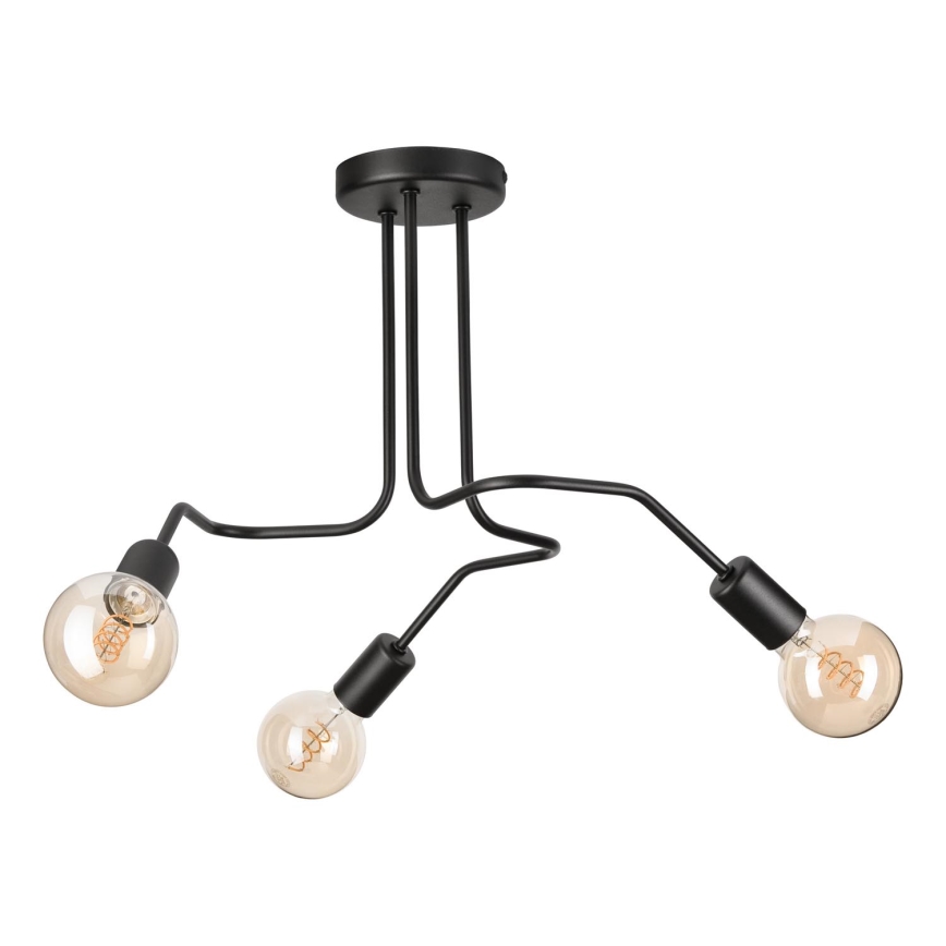 Πλαφονιέρα οροφής MATYLDA 3xE27/60W/230V μαύρο