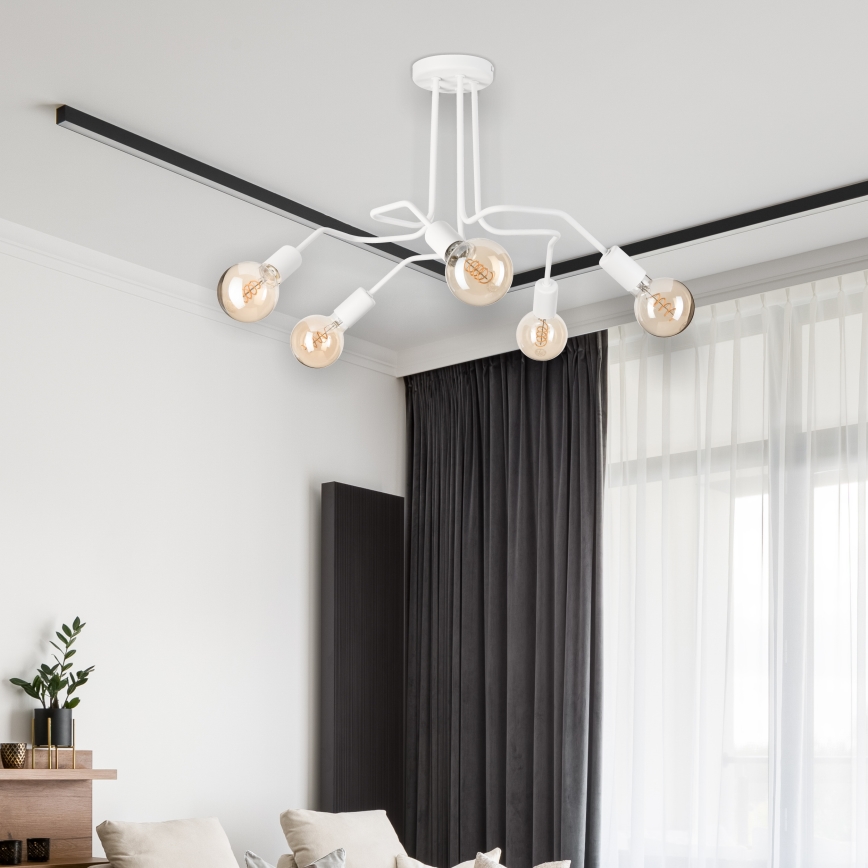 Πλαφονιέρα οροφής MATYLDA 5xE27/60W/230V λευκό
