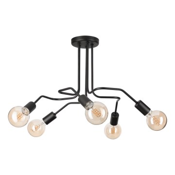 Πλαφονιέρα οροφής MATYLDA 5xE27/60W/230V μαύρο