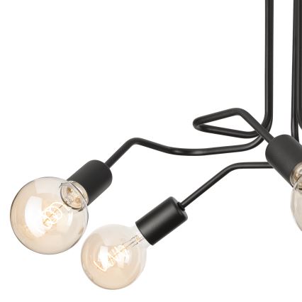 Πλαφονιέρα οροφής MATYLDA 5xE27/60W/230V μαύρο