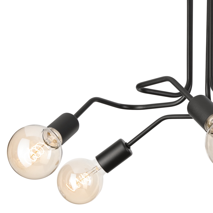Πλαφονιέρα οροφής MATYLDA 5xE27/60W/230V μαύρο