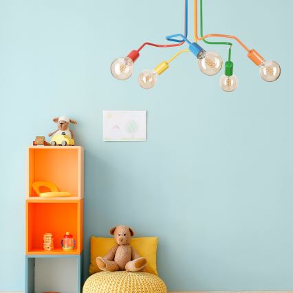 Πλαφονιέρα οροφής MATYLDA 5xE27/60W/230V πολύχρωμα