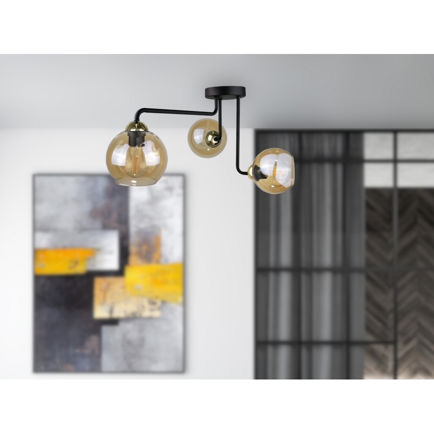 Πλαφονιέρα οροφής  MONDE GOLD 3xE27/60W/230V