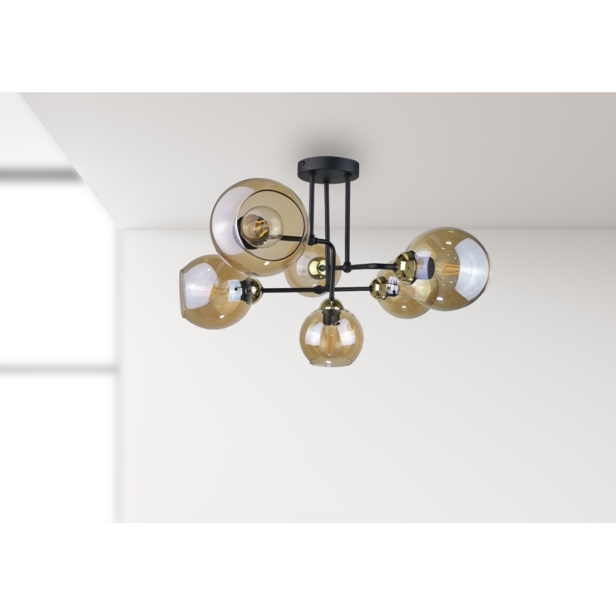 Πλαφονιέρα οροφής  MONDE GOLD 6xE27/60W/230V