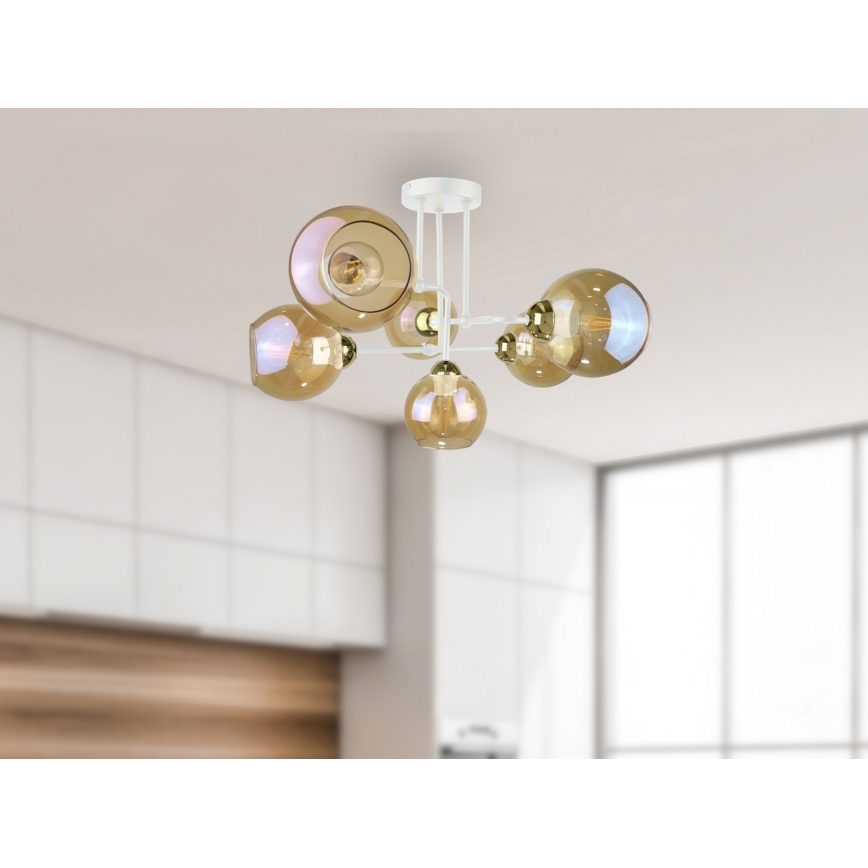 Πλαφονιέρα οροφής  MONDE WHITE 6xE27/60W/230V