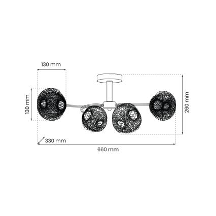 Πλαφονιέρα οροφής OAKLAND 4xE27/60W/230V