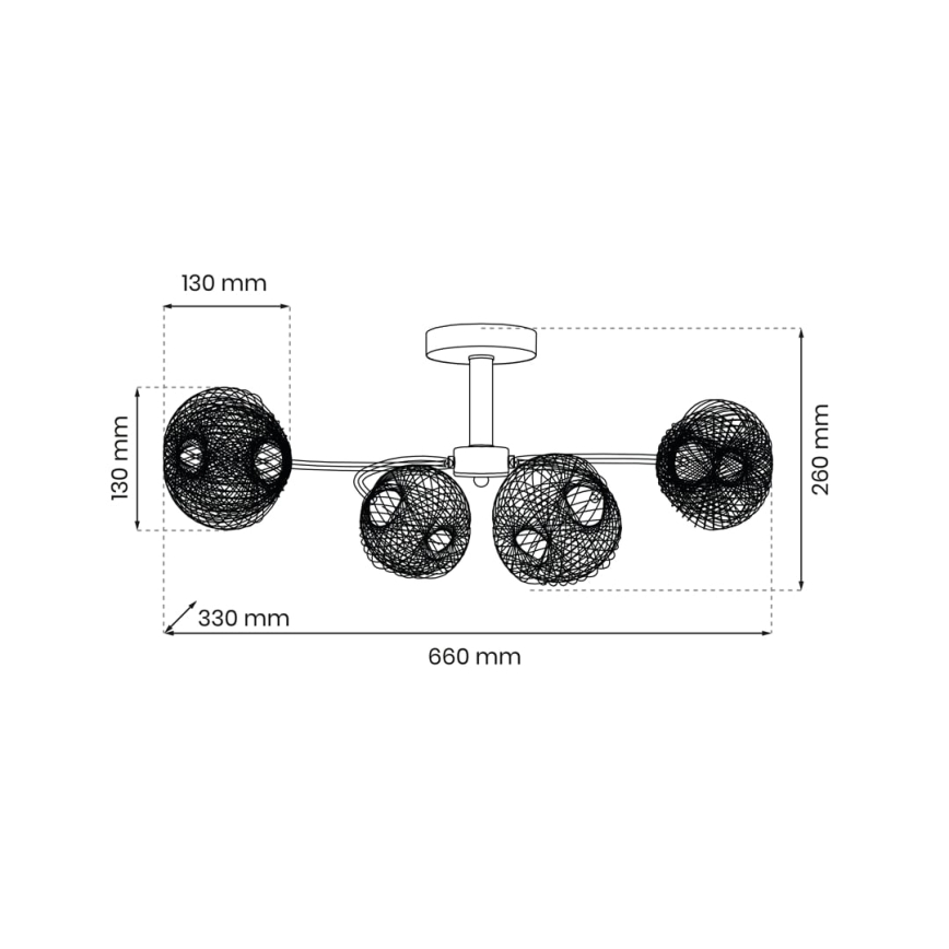 Πλαφονιέρα οροφής OAKLAND 4xE27/60W/230V