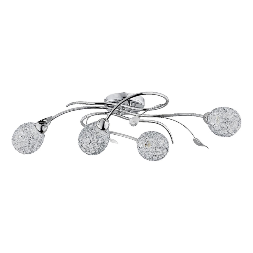 Πλαφονιέρα οροφής ORLEAN 4xE14/10W/230V γυαλιστερό χρώμιο