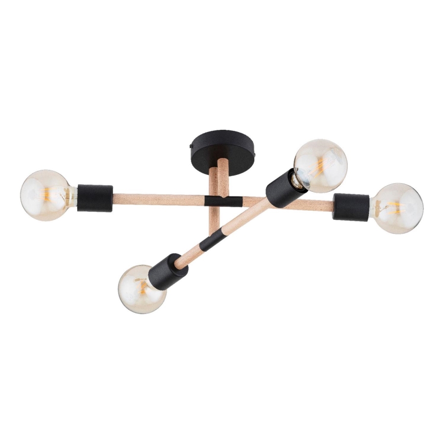 Πλαφονιέρα οροφής OTELLO 4xE27/15W/230V μαύρο/μπεζ