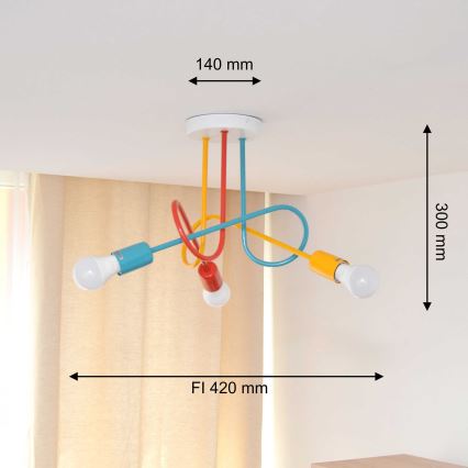 Πλαφονιέρα οροφής OXFORD 3xE27/15W/230V