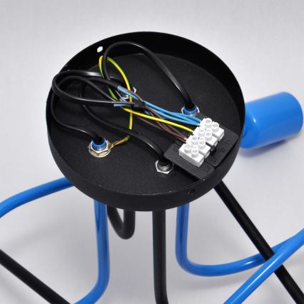 Πλαφονιέρα οροφής OXFORD 4xE27/15W/230V μαύρο/μπλε