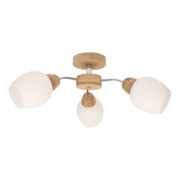 Πλαφονιέρα οροφής PARMA 3xE27/40W/230V δρυς