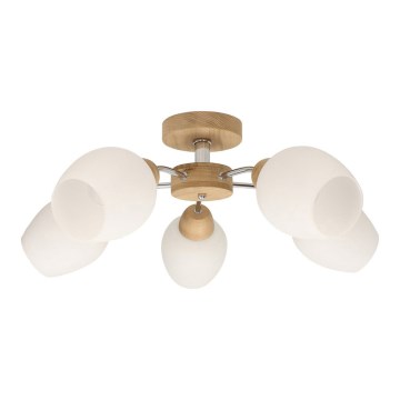 Πλαφονιέρα οροφής PARMA 5xE27/40W/230V δρυς