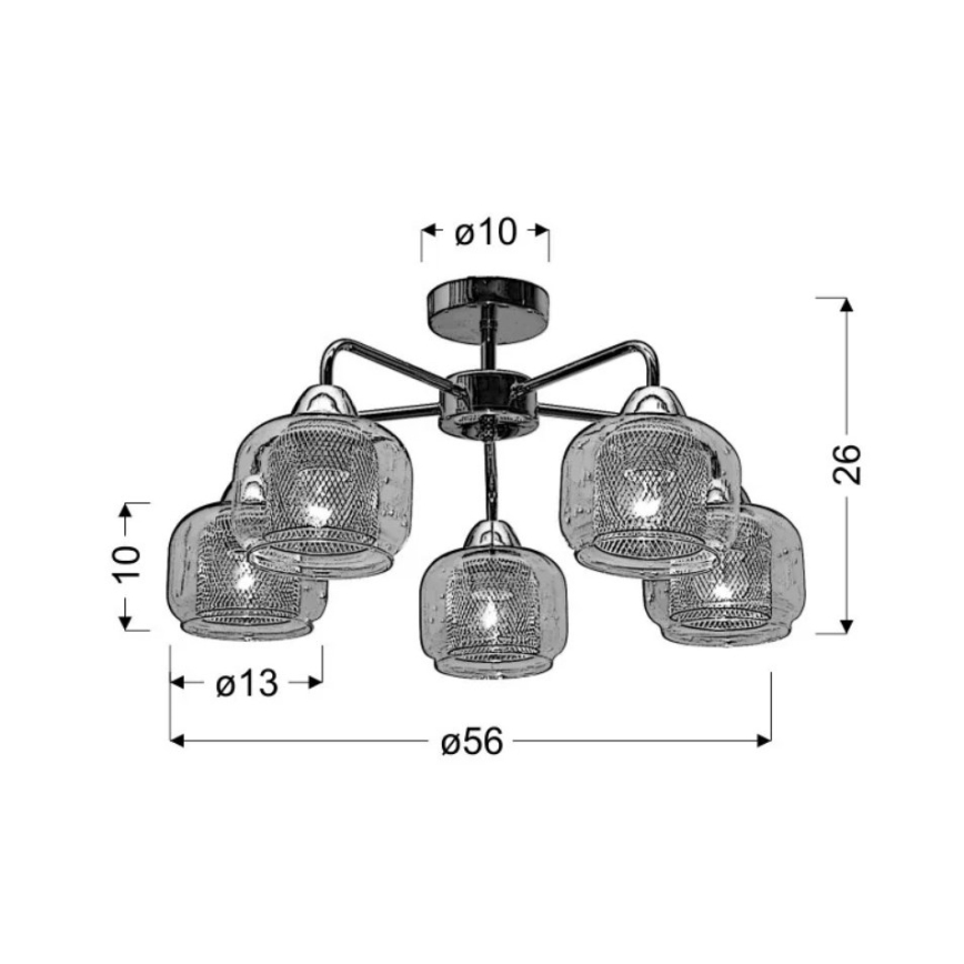 Πλαφονιέρα οροφής RAY 5xE14/40W/230V