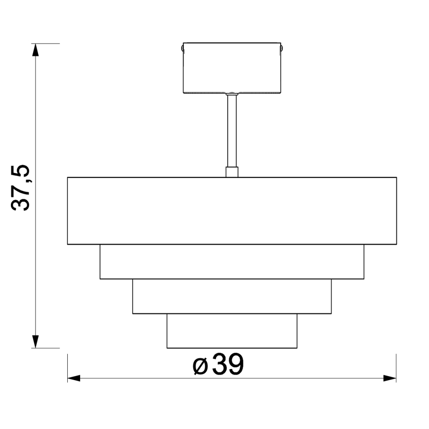 Πλαφονιέρα οροφής RINGS 1xE27/15W/230V ορείχαλκος