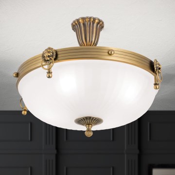 Πλαφονιέρα οροφής ROCCA 4xE27/60W/230V διάμετρος 43 cm μπρονζέ/λευκό