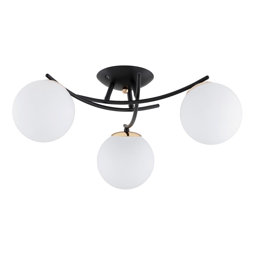 Πλαφονιέρα οροφής SAVI 3xE14/10W/230V μαύρο/χρυσό