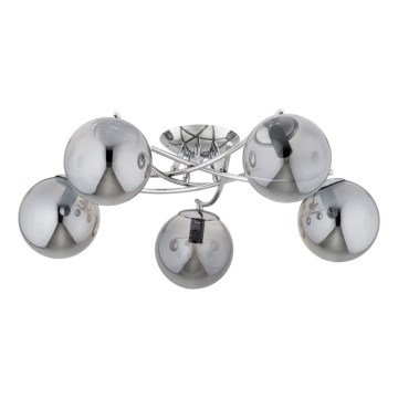 Πλαφονιέρα οροφής SAVI 5xE14/10W/230V γυαλιστερό χρώμιο