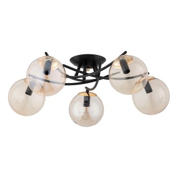 Πλαφονιέρα οροφής SAVI 5xE14/10W/230V μαύρο/χρυσό