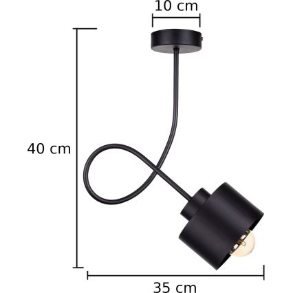 Πλαφονιέρα οροφής SIMPLY BLACK 1xE27/60W/230V