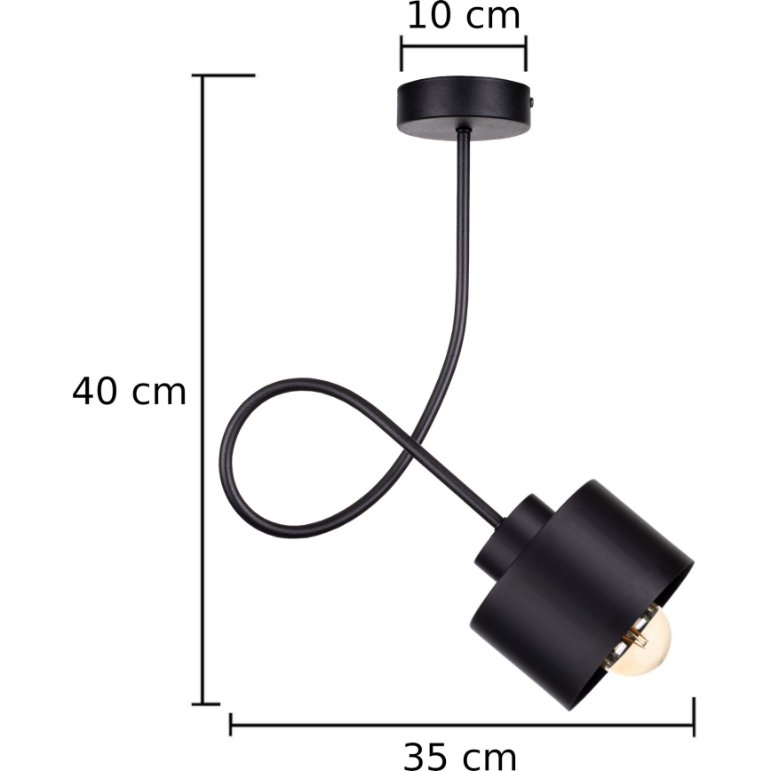 Πλαφονιέρα οροφής SIMPLY BLACK 1xE27/60W/230V