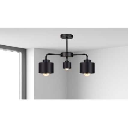 Πλαφονιέρα οροφής SIMPLY BLACK 3xE27/60W/230V