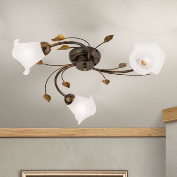 Πλαφονιέρα οροφής SISI 3xE14/40W/230V διάμετρος 60 cm μπρονζέ/πατίνα