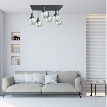 Πλαφονιέρα οροφής SOMA 6xE27/60W/230V μαύρο/διαφανές