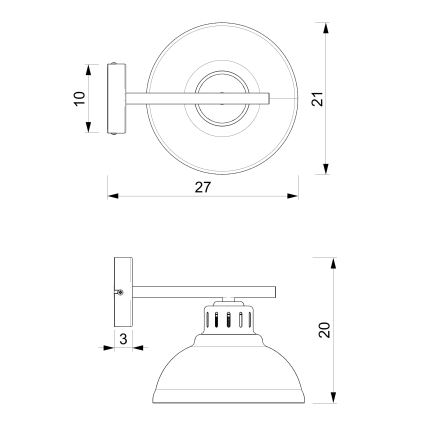 Πλαφονιέρα οροφής SVEN 1xE27/15W/230V μαύρο/χρυσό