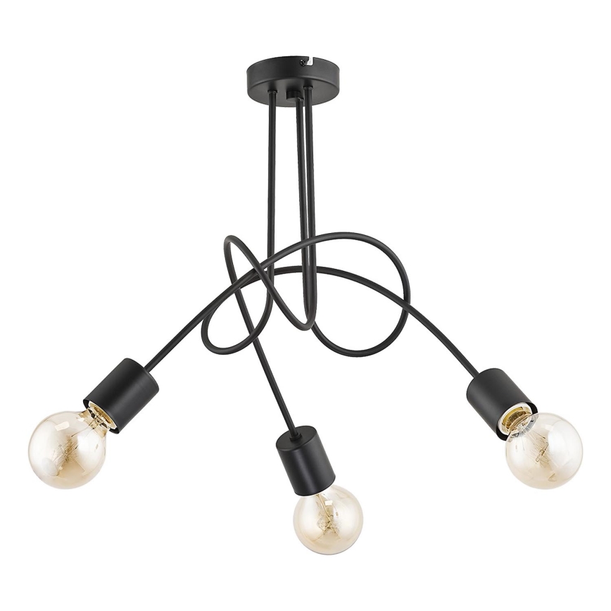 Πλαφονιέρα οροφής TANGO 3xE27/15W/230V μαύρο