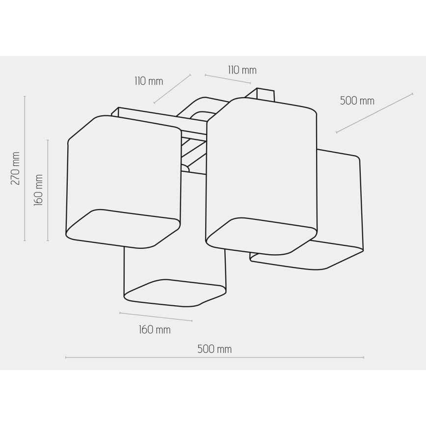 Πλαφονιέρα οροφής TORA 4xE27/15W/230V λευκό