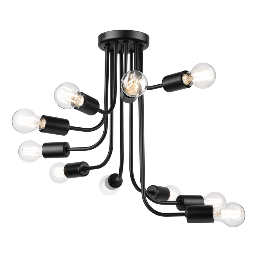 Πλαφονιέρα οροφής TRINITY 10xE27/15W/230V μαύρο