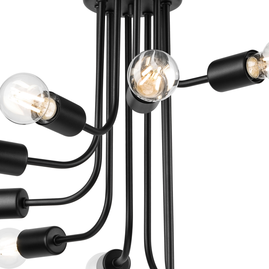 Πλαφονιέρα οροφής TRINITY 10xE27/15W/230V μαύρο