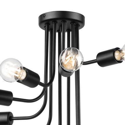 Πλαφονιέρα οροφής TRINITY 10xE27/15W/230V μαύρο
